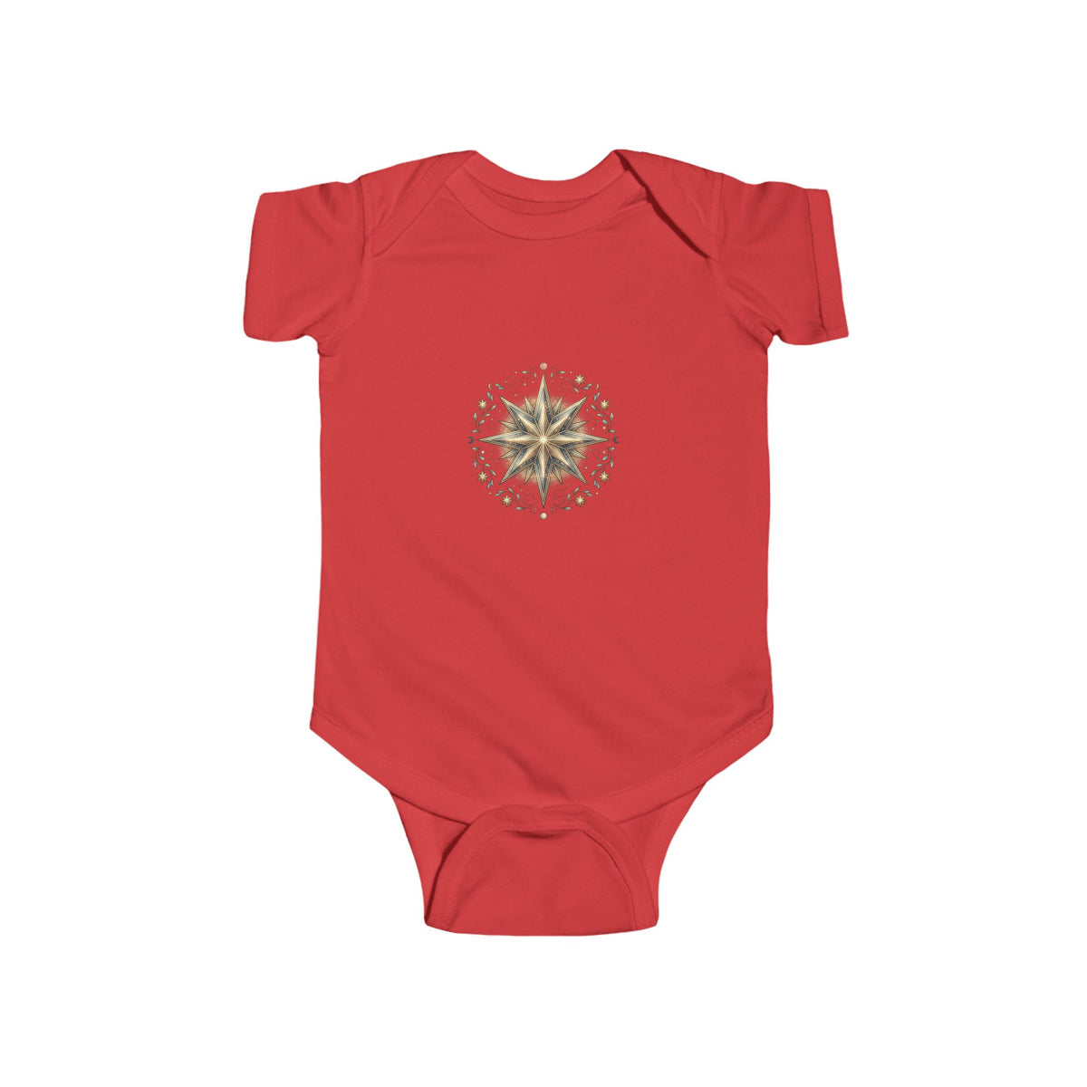 Infant Bodysuit with Gold Compass Mandala — Baby Shower, Nautical & Boho Newborn Gift
