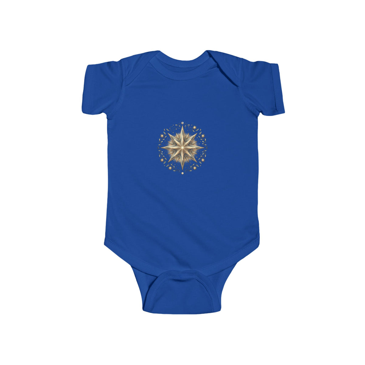 Infant Bodysuit with Gold Compass Mandala — Baby Shower, Nautical & Boho Newborn Gift