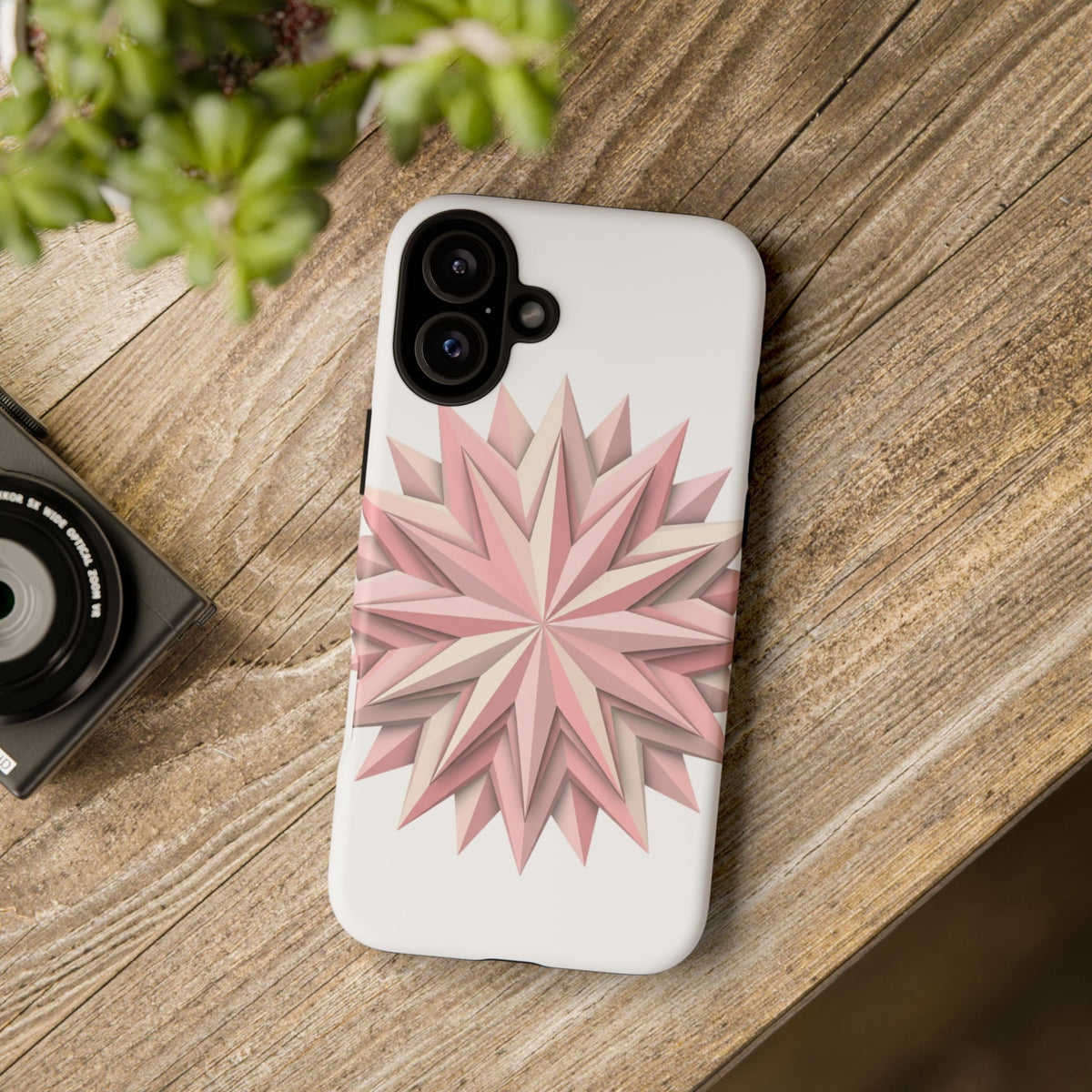 Pink Geometric Star Phone Case — Tough Protective iPhone Cover