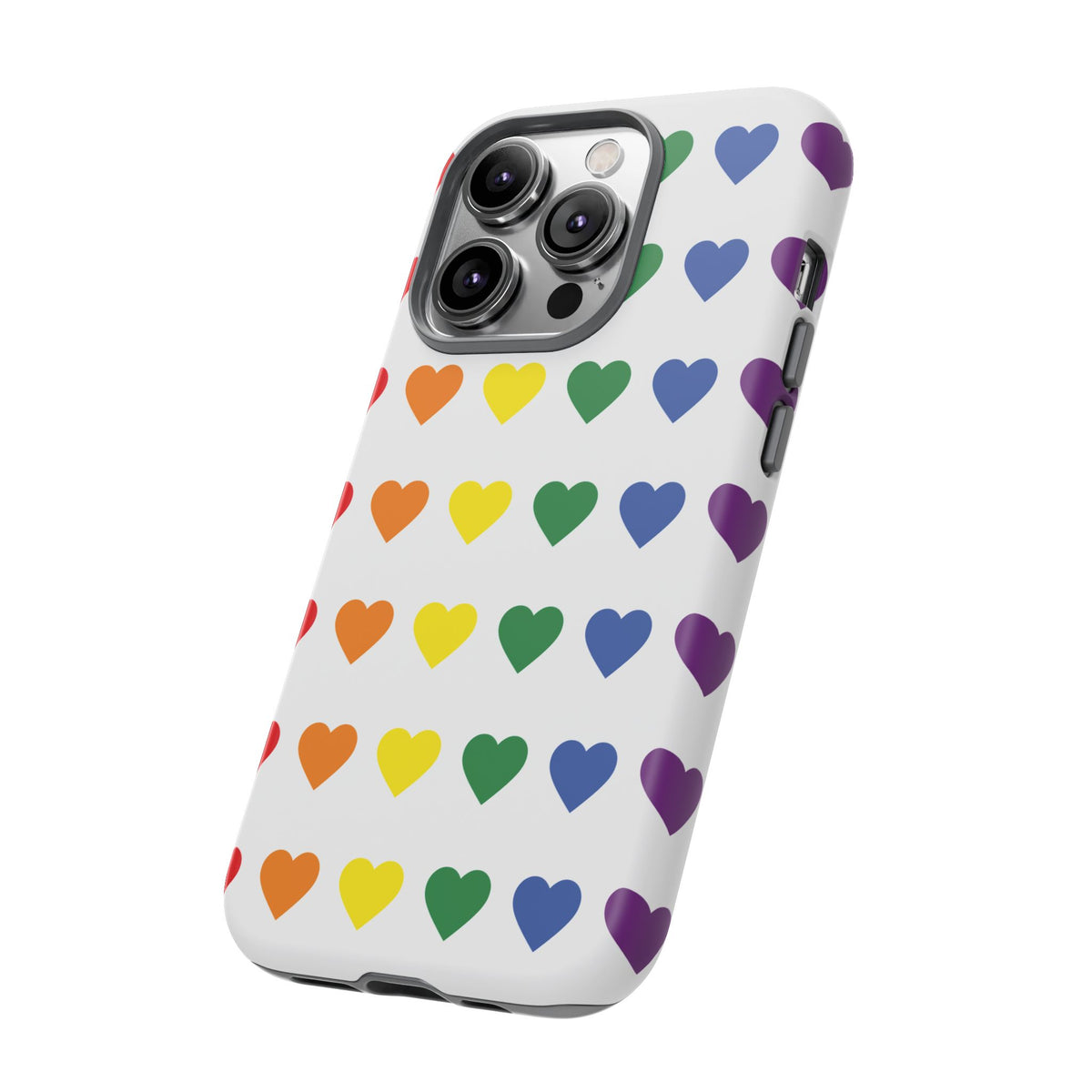 Rainbow Heart Tough Phone Case — Pride Pattern Protective Cover