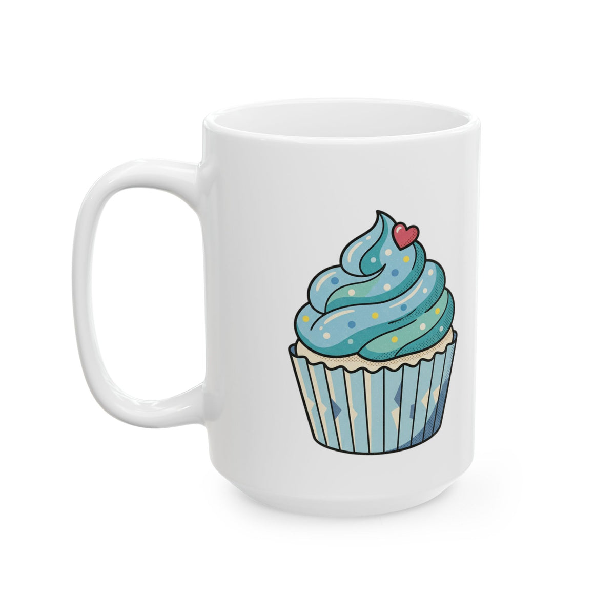 Blue Cupcake Ceramic Mug, (11oz, 15oz)