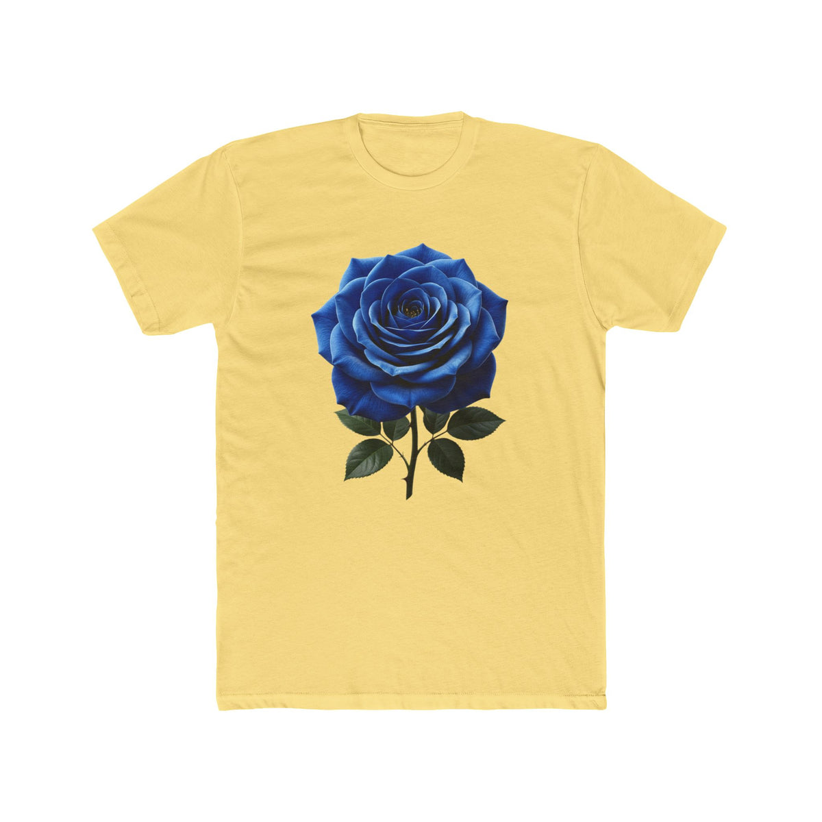 Blue Rose Tee — Realistic Floral Graphic T‑Shirt
