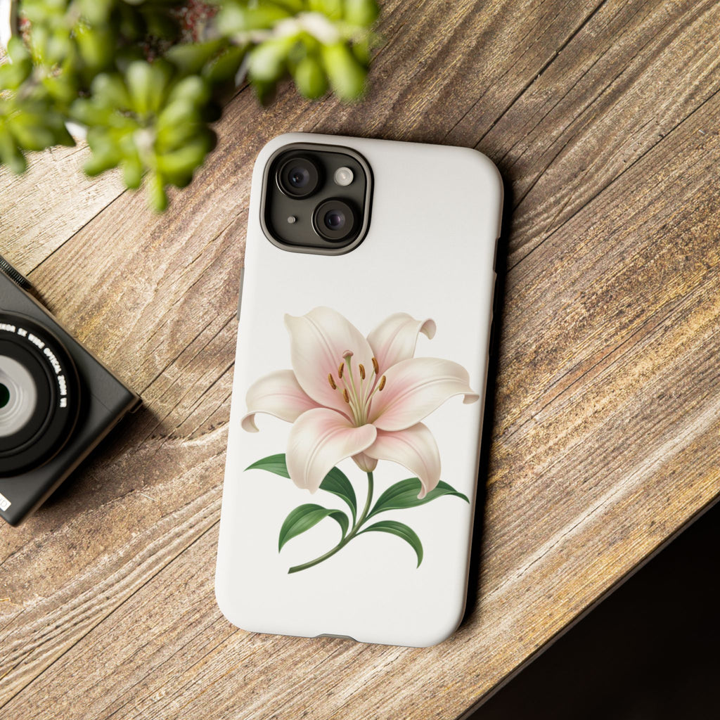 Floral Lily Phone Case — Pink Lily Tough Protective Cover