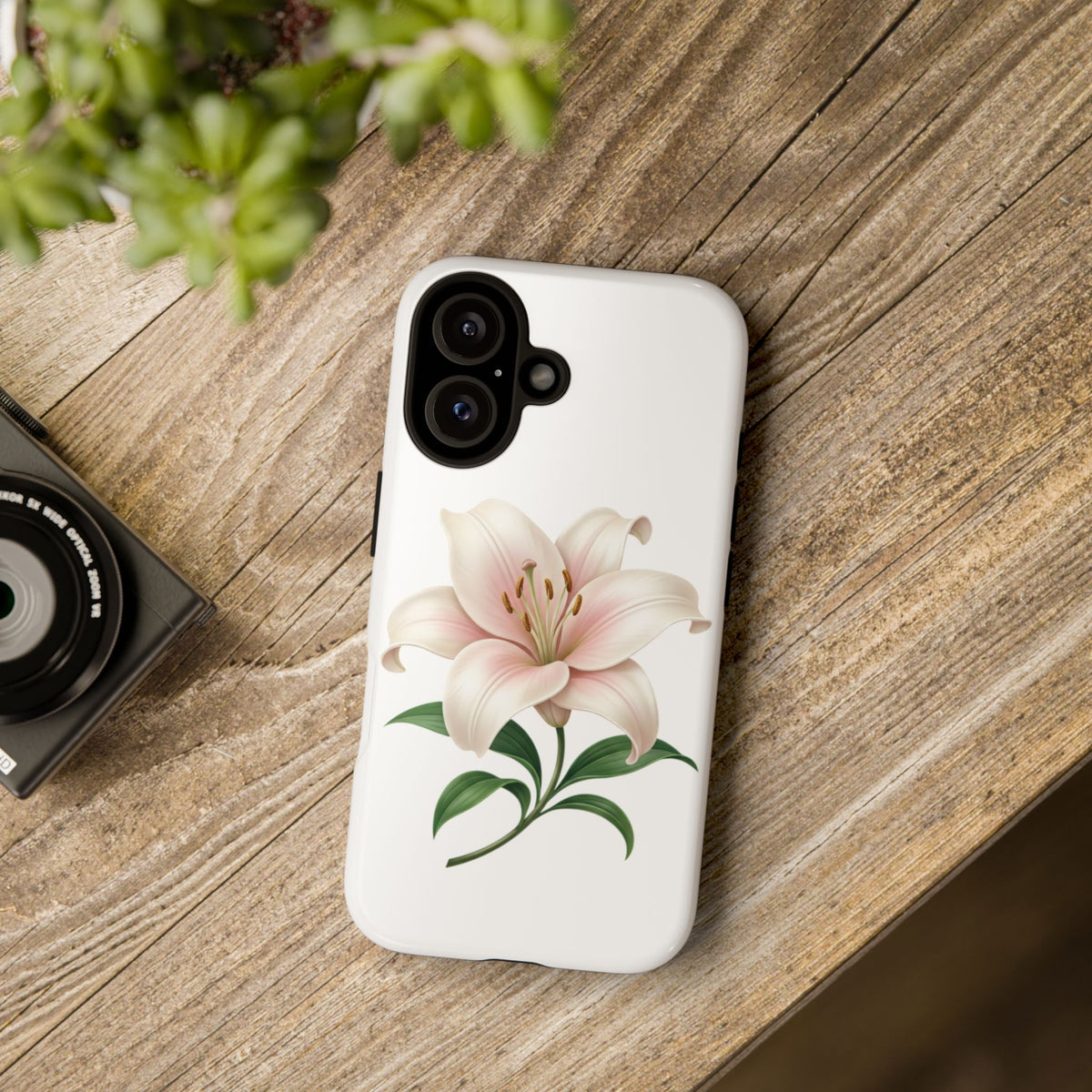 Floral Lily Phone Case — Pink Lily Tough Protective Cover