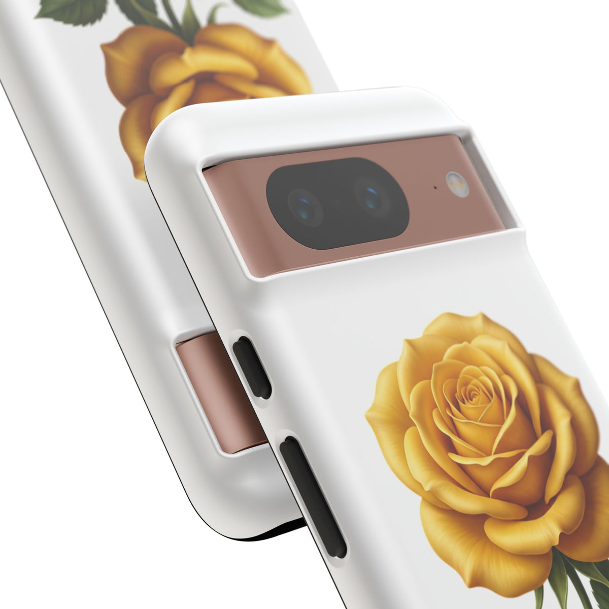 Yellow Rose Phone Case — Vintage Floral Tough Protective Cover