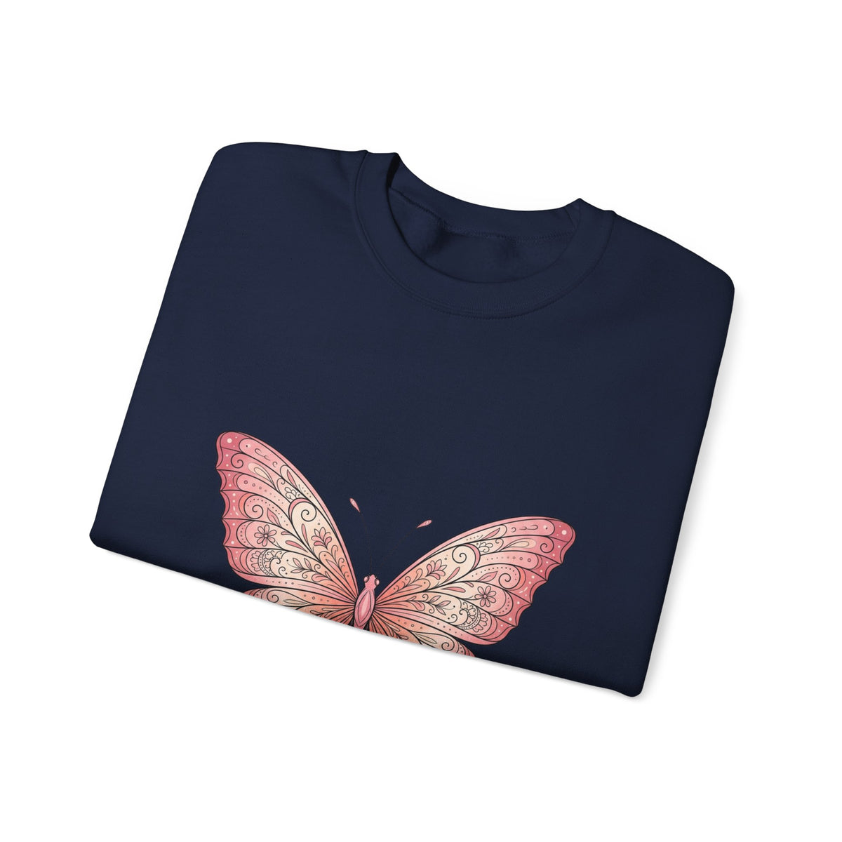 Pink Watercolor Butterfly Crewneck Sweatshirt