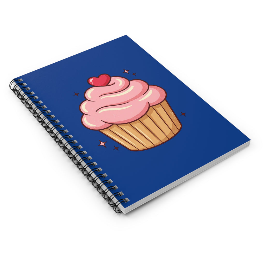 Pink Cupcake Spiral Notebook - Ruled Line- Navy