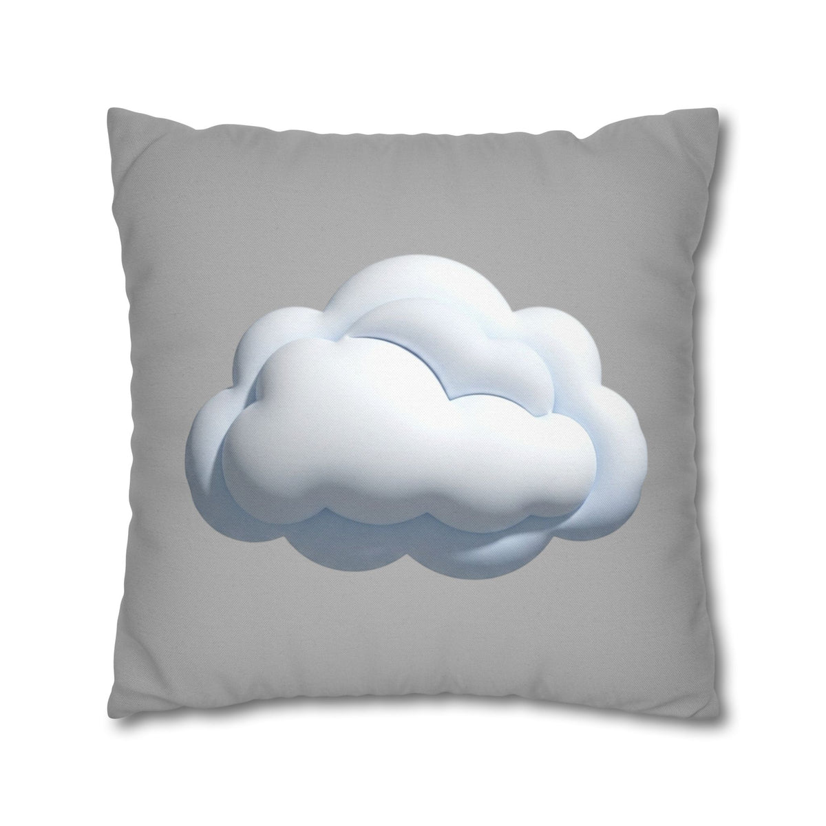 Cloud Throw Pillow Cover — Soft Light Gray Decorative Square Pillowcase