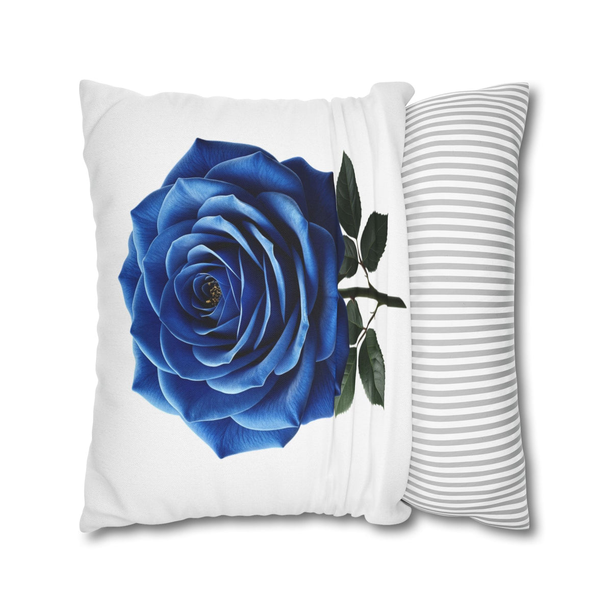 Blue Rose Spun Polyester Square Pillowcase