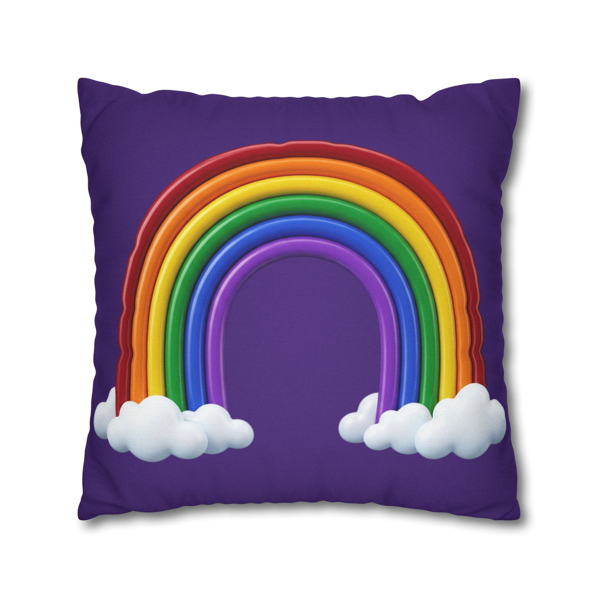 Rainbow Dark Purple Spun Polyester Square Pillowcase