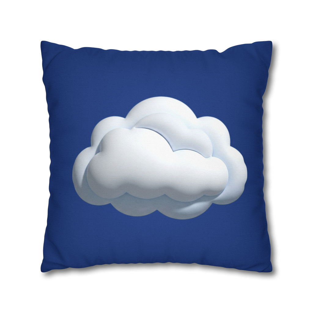 Cloud Navy Pillowcase – Soft White Cloud Design on Blue Square Pillow