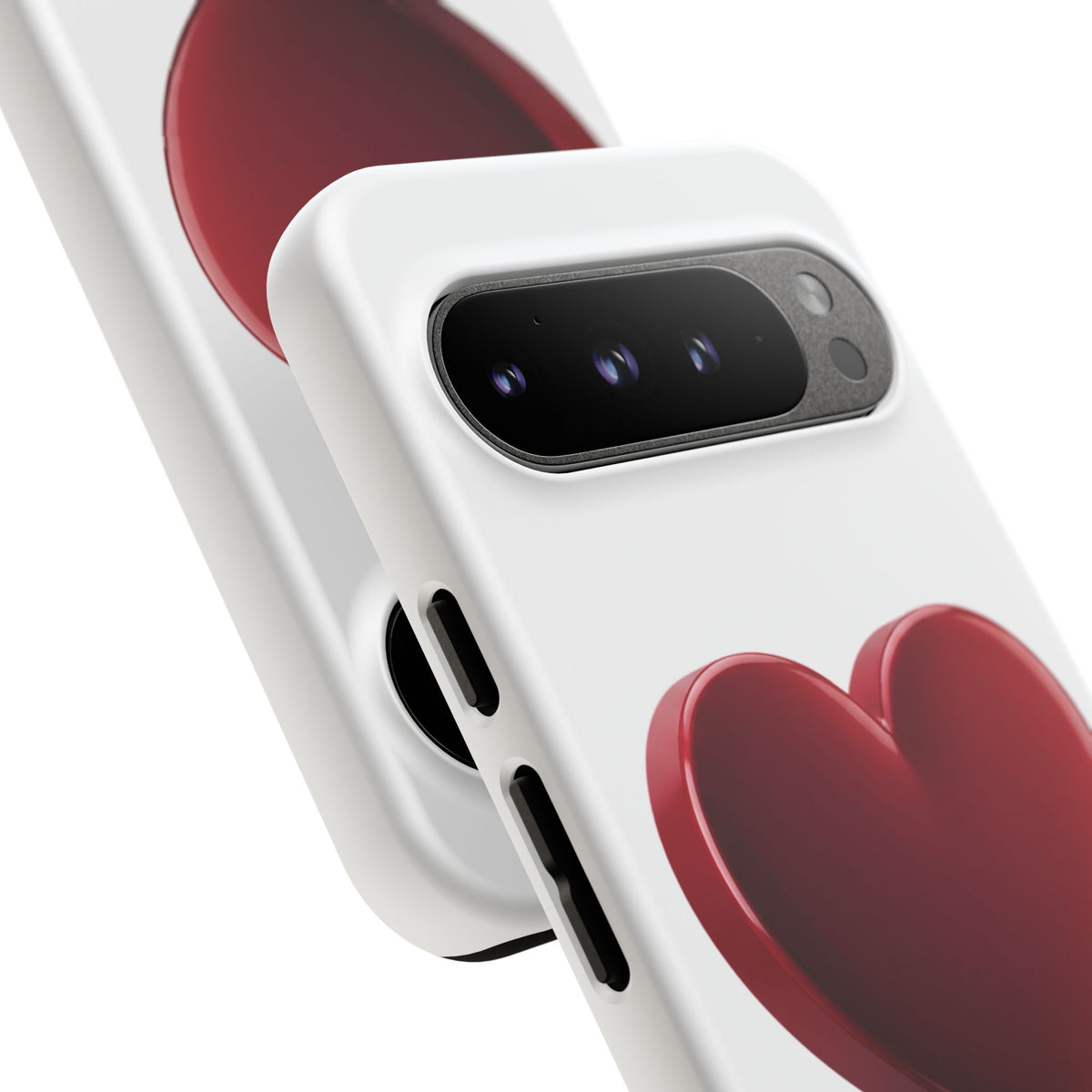 Heart Tough Phone Case - Red 3D Heart Protective Phone Case