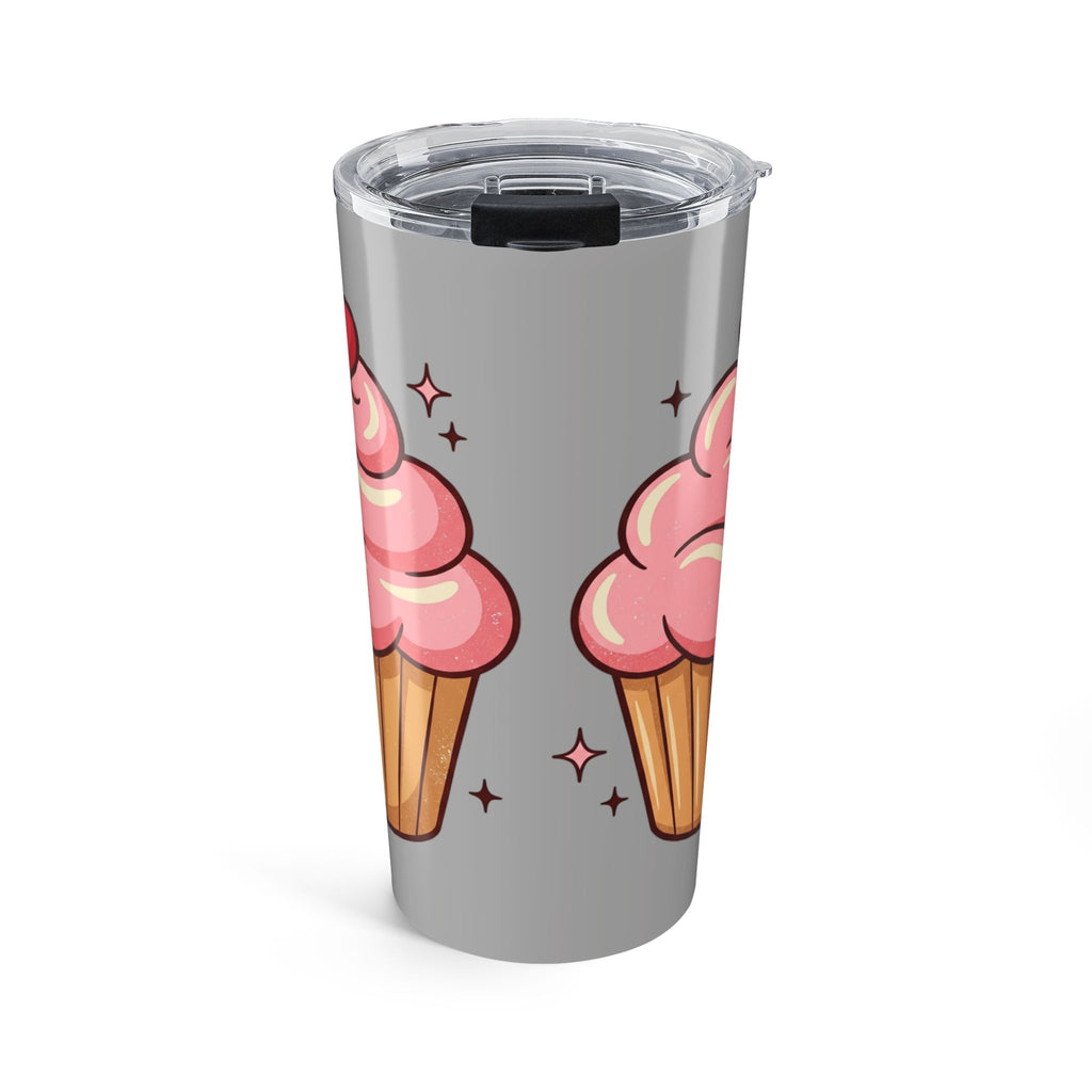 Pink Cupcake Tumbler 20oz- Light Grey