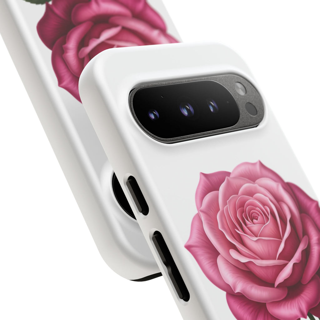Pink Rose Tough Phone Case — Floral Protective iPhone Cover