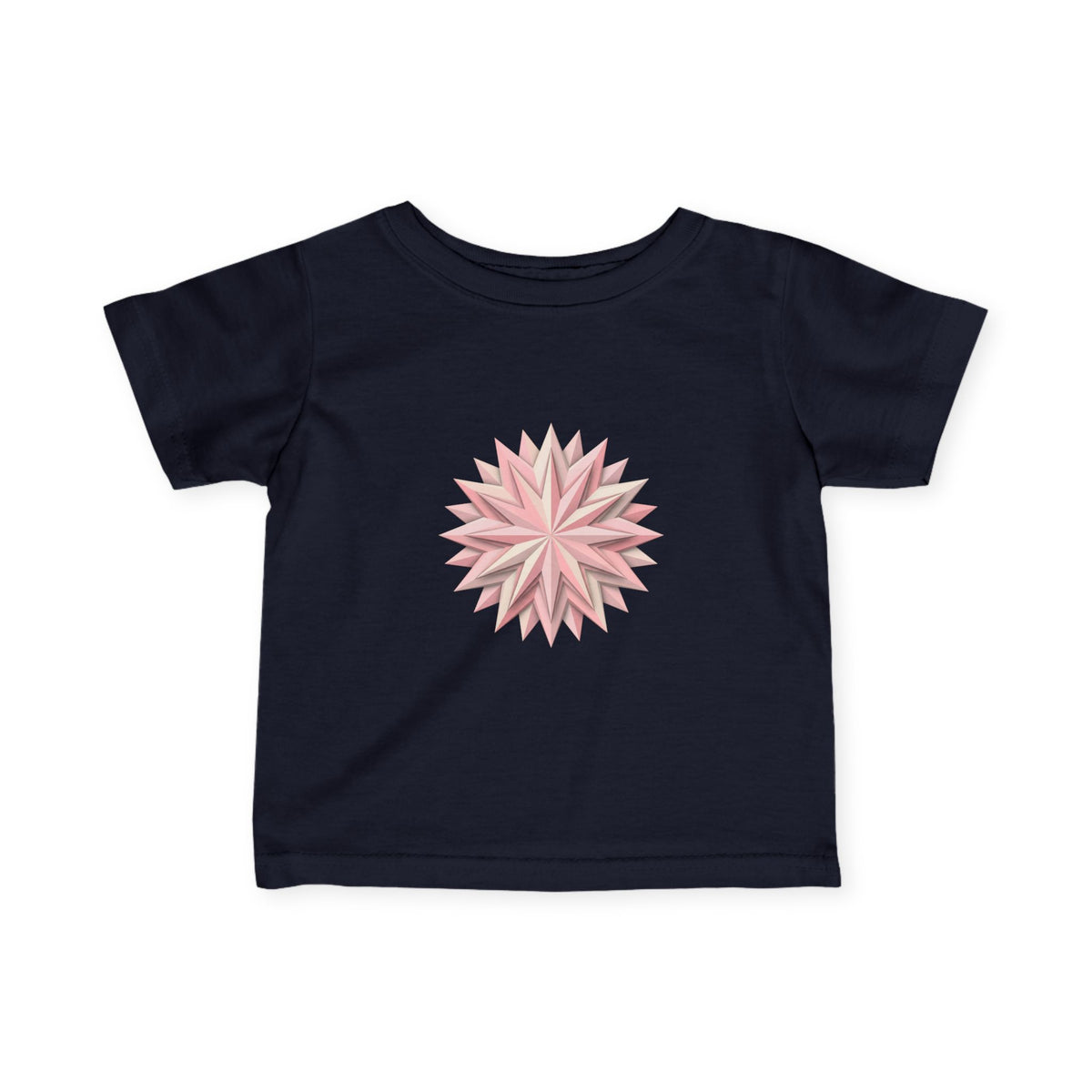 Infant Tee with Pink Starburst Floral Mandala — Baby Shower Gift