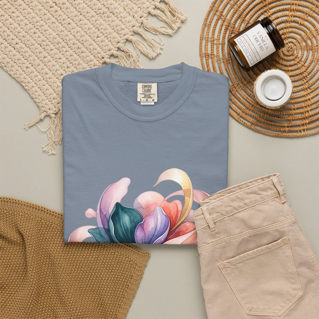 T-Shirt — Colorful Abstract Floral Swirl Graphic Tee
