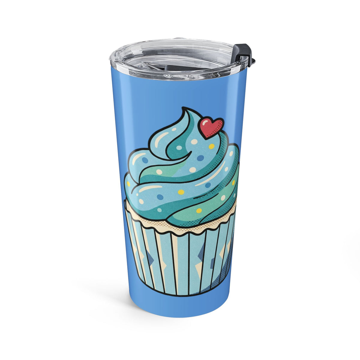 Cupcake Tumbler Light Blue 20oz — Blue Sweet Treats Insulated Travel Mug