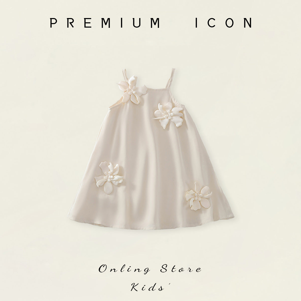 Floral Strap Dress for Girls, Sweet Princess Dress