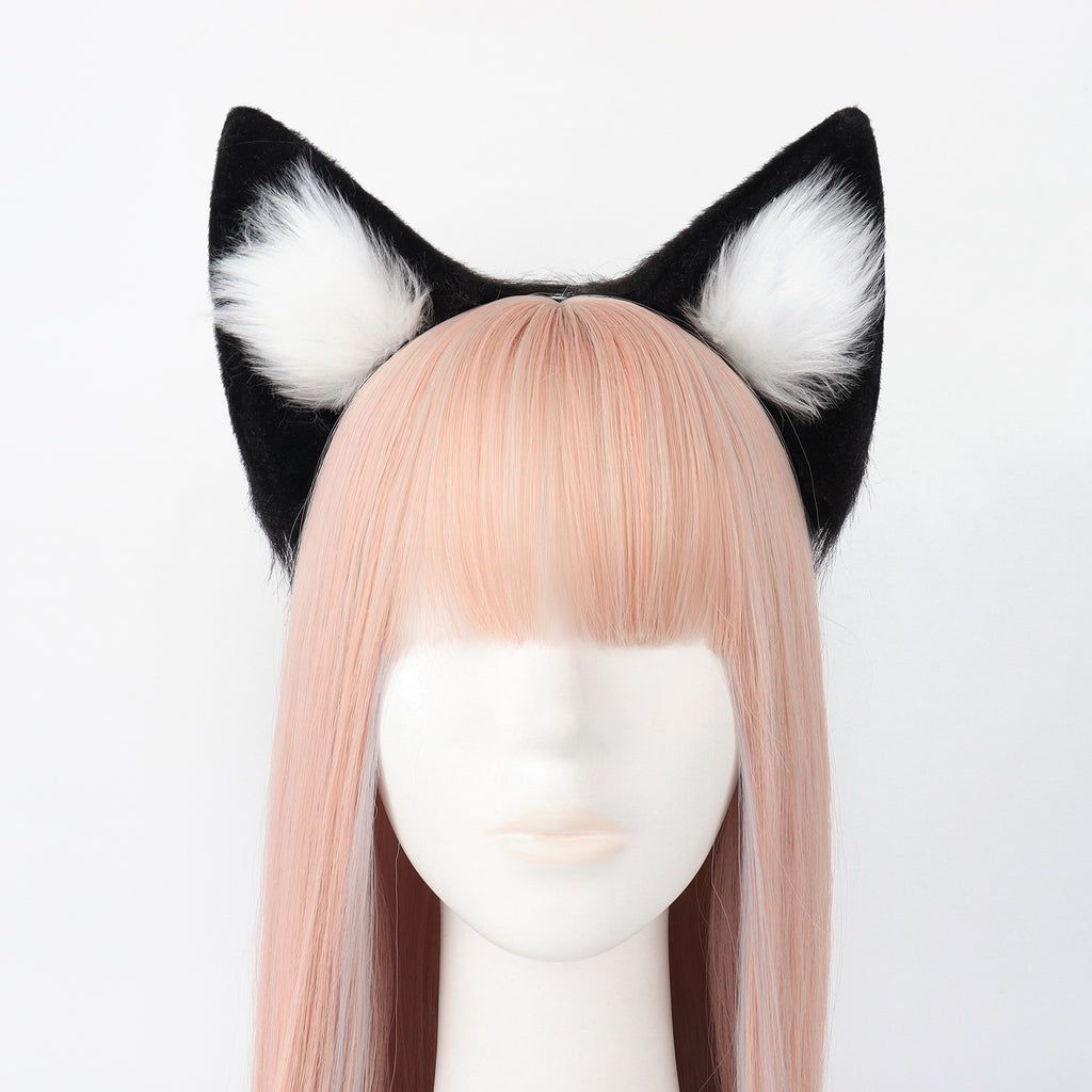 Animal Ears Headband Cosplay Fox Ears Hairband Handmade Plush Anime Convention Animal Ears Fox Ear Accessories