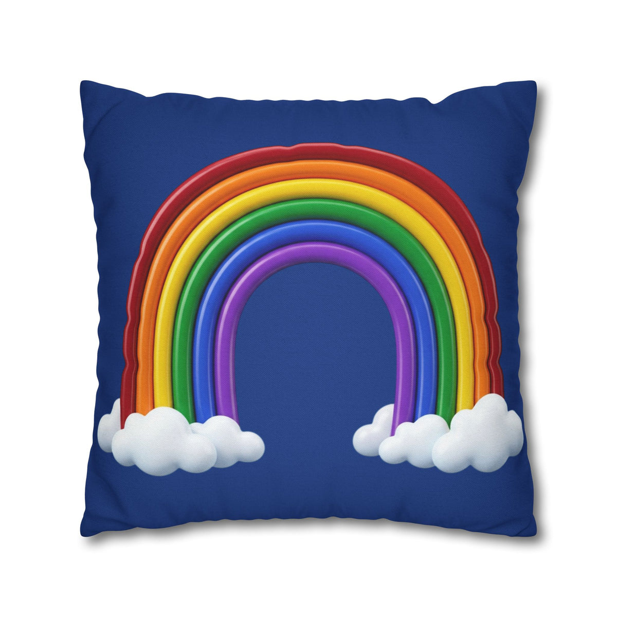 Rainbow Dark Blue Spun Polyester Square Pillowcase