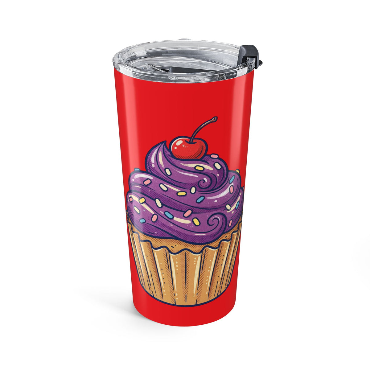 20oz Purple Cupcake Travel Tumbler Red — Insulated Coffee & Tea Cup
