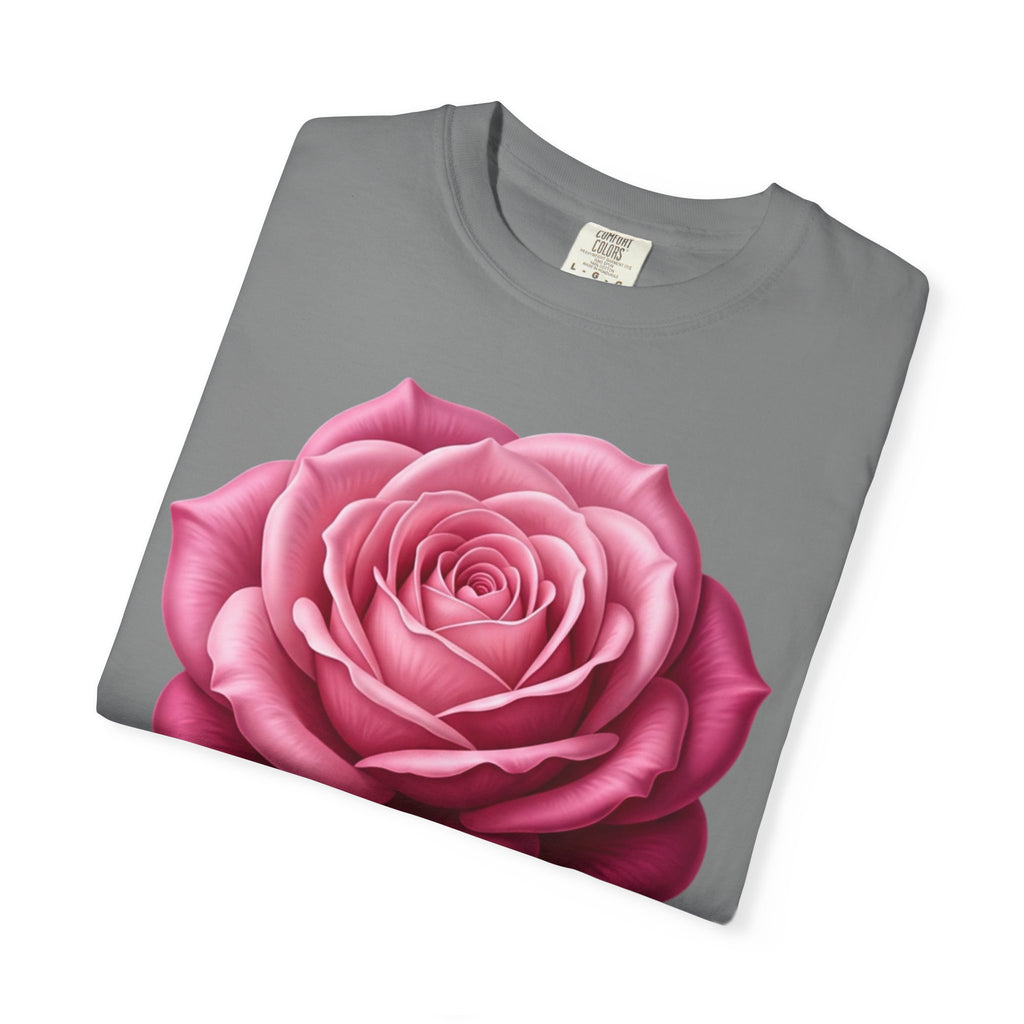 Vintage Pink Rose T-Shirt — Botanical Floral Graphic Tee