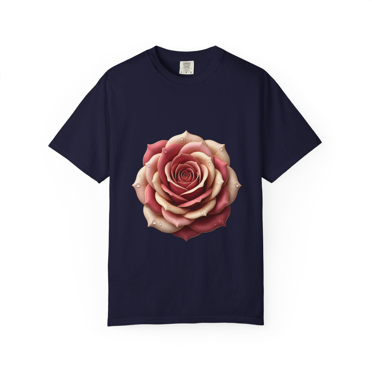 Rose Bloom Graphic T-Shirt — Realistic Pink Rose Floral Tee