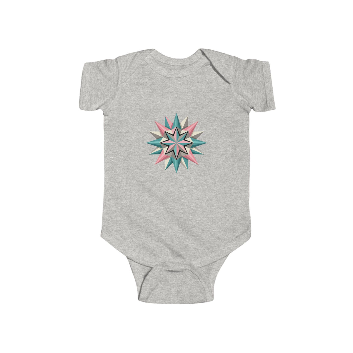 Starburst Mandala Infant Bodysuit — Pastel Compass Baby Onesie