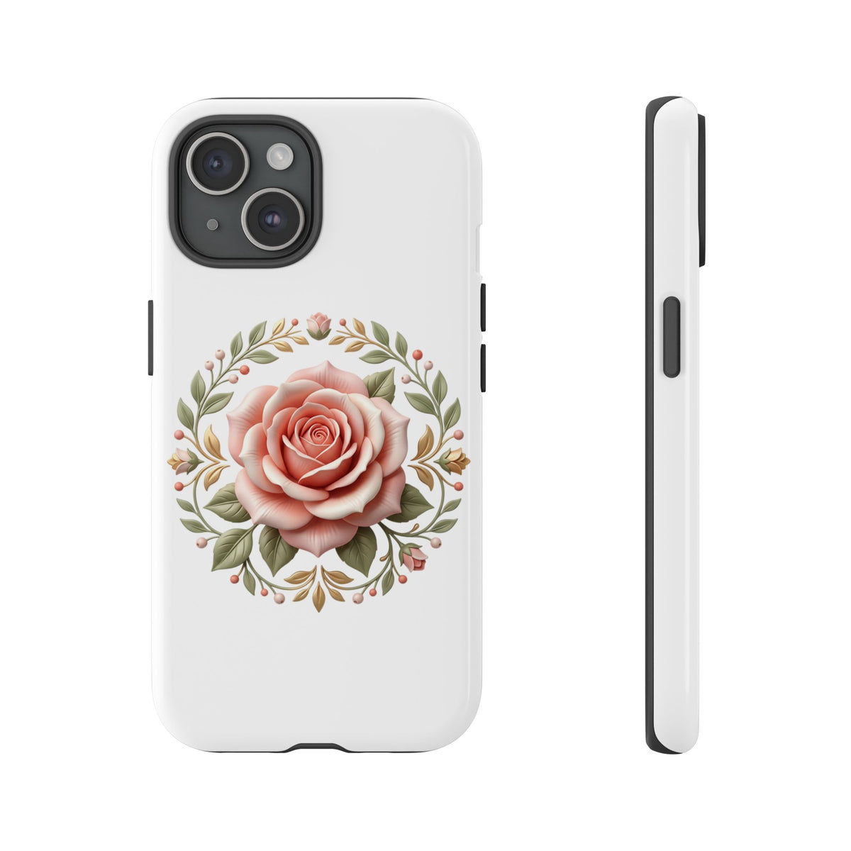 Floral Rose Wreath Tough Phone Case