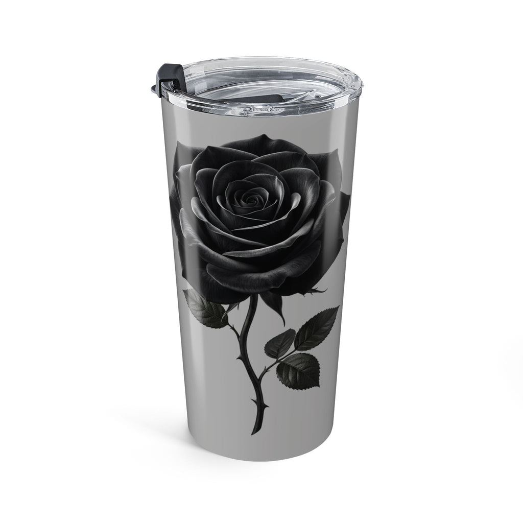 20oz Stainless Tumbler with Monochrome Floral Skull Design