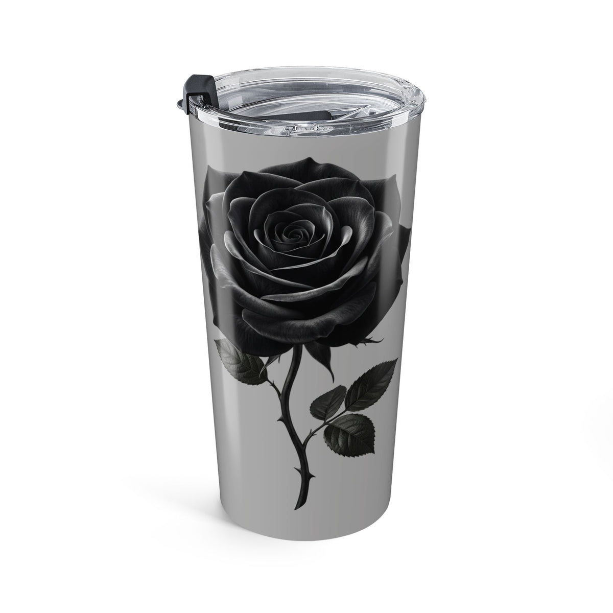20oz Stainless Tumbler with Monochrome Floral Skull Design