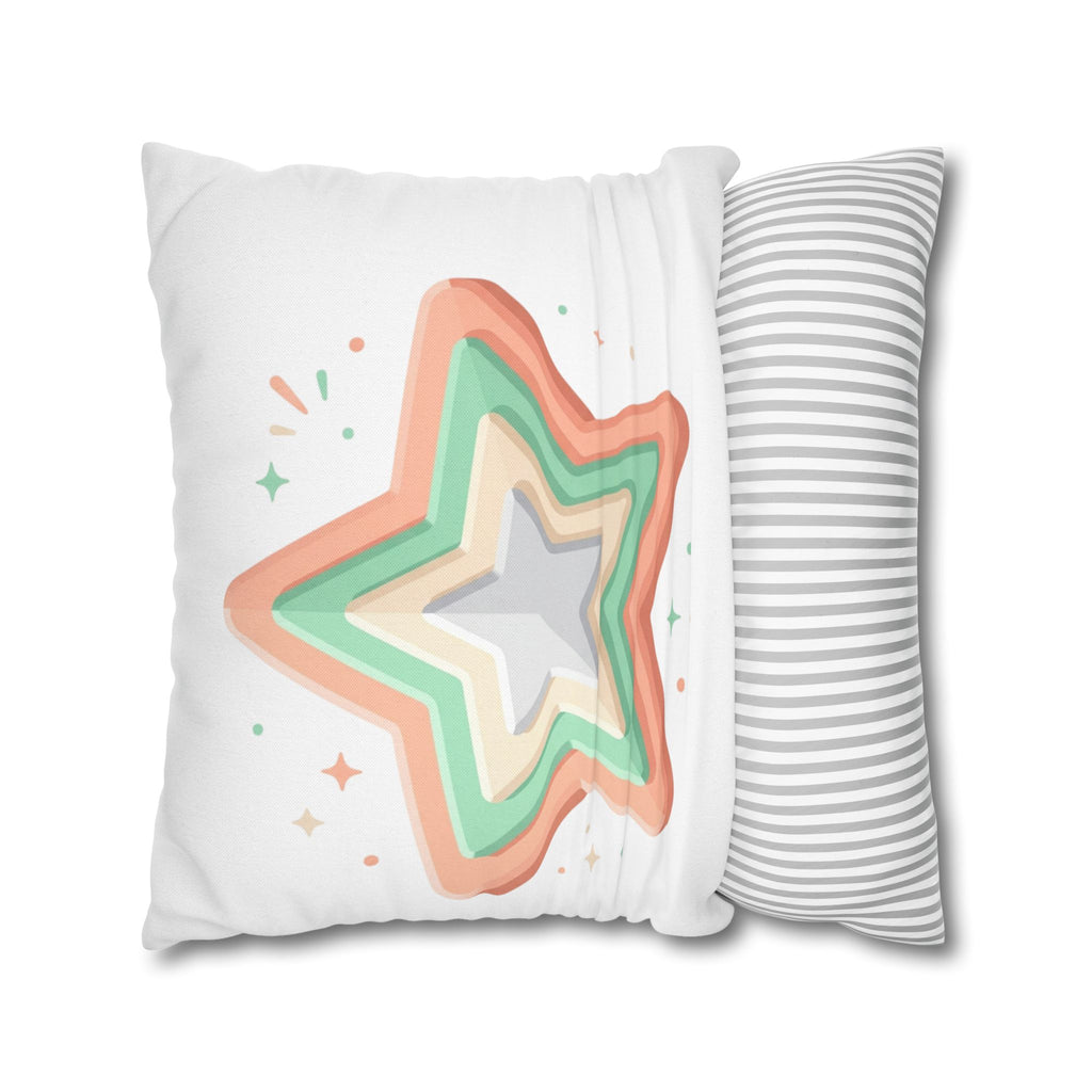 Star Shape Spun Polyester Square Pillowcase