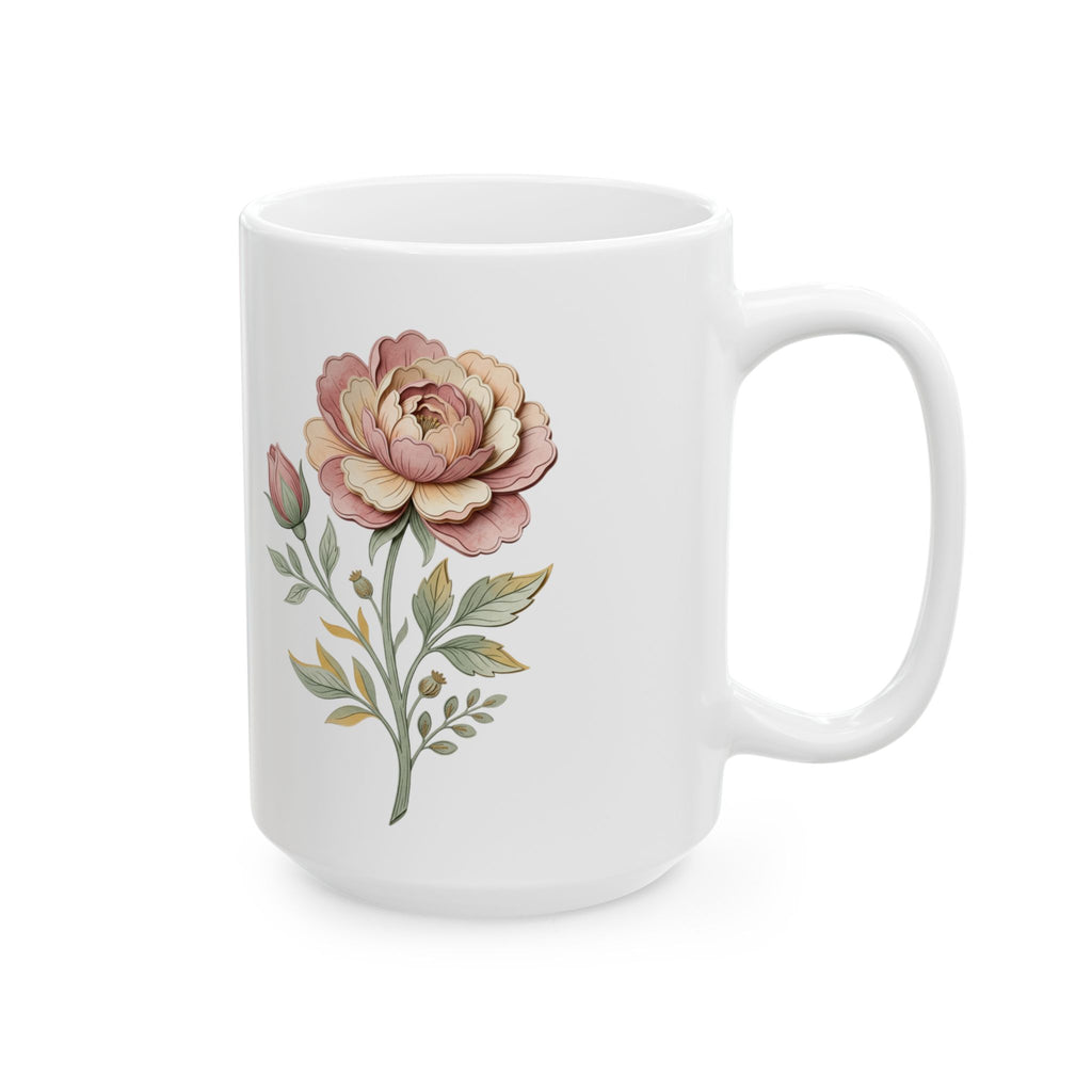 Floral Vintage Rose Ceramic Mug — 11oz & 15oz