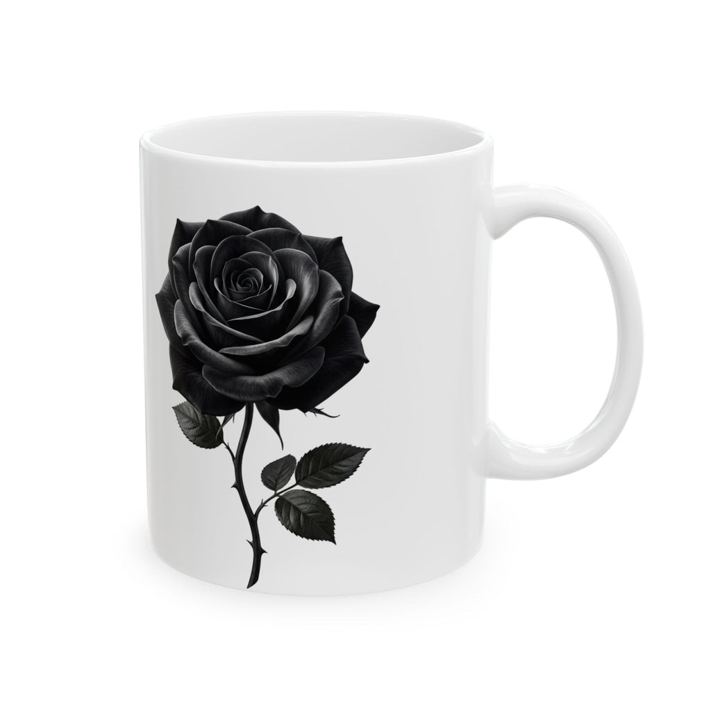 Black Rose Ceramic Mug, (11oz, 15oz)
