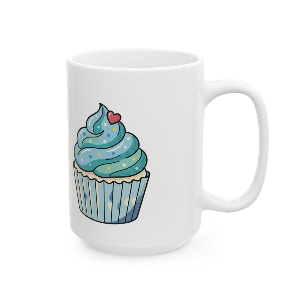 Blue Cupcake Ceramic Mug, (11oz, 15oz)