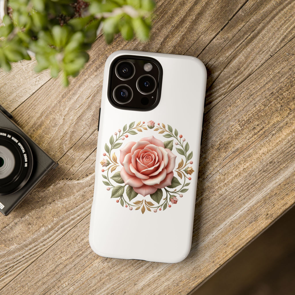 Floral Rose Wreath Tough Phone Case