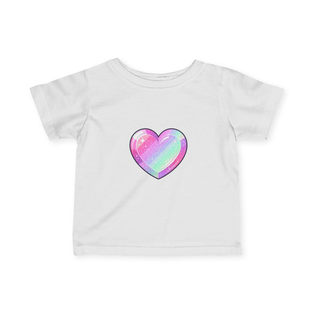 Infant Tee — Pastel Rainbow Heart Baby Shirt