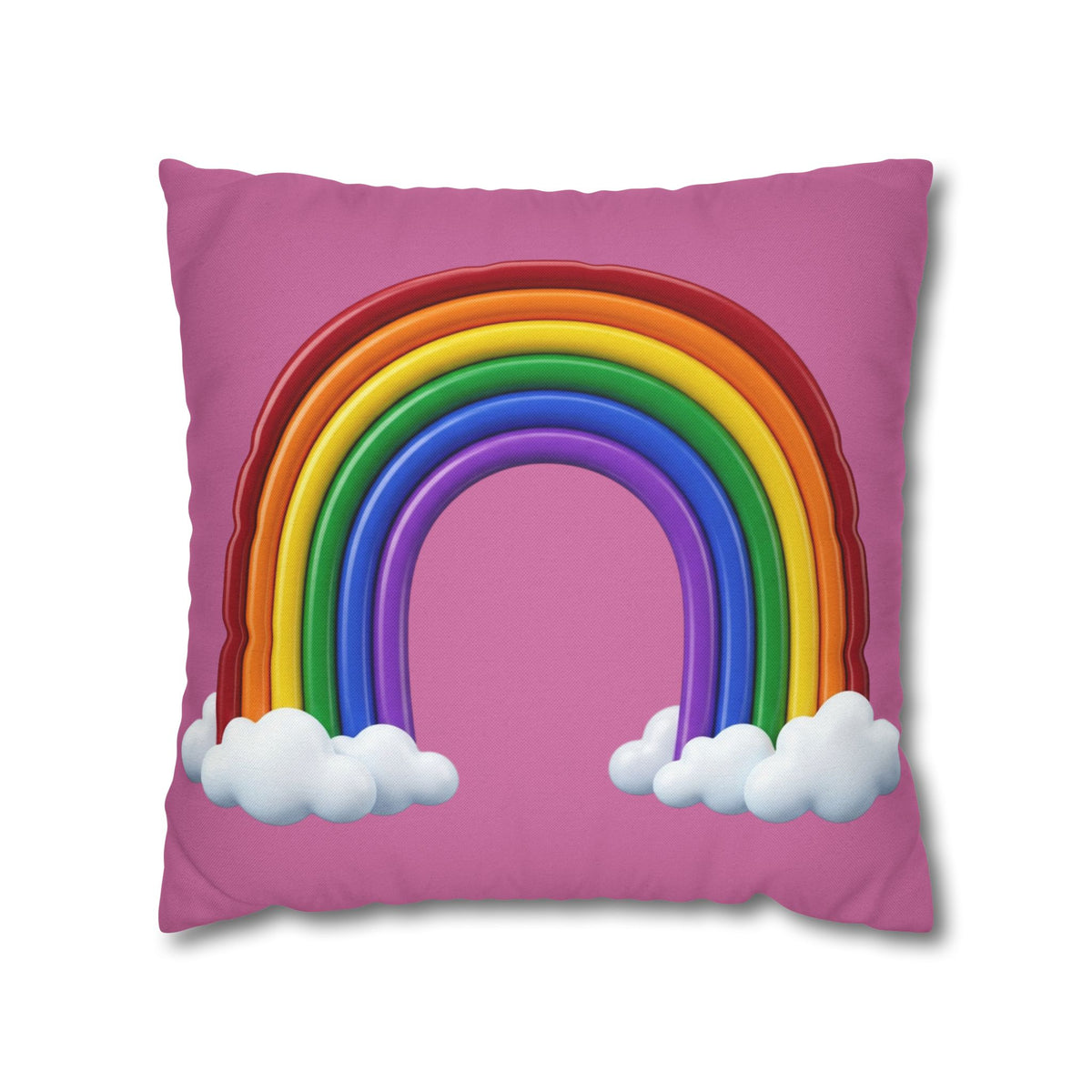 Rainbow Light Pink Spun Polyester Square Pillowcase