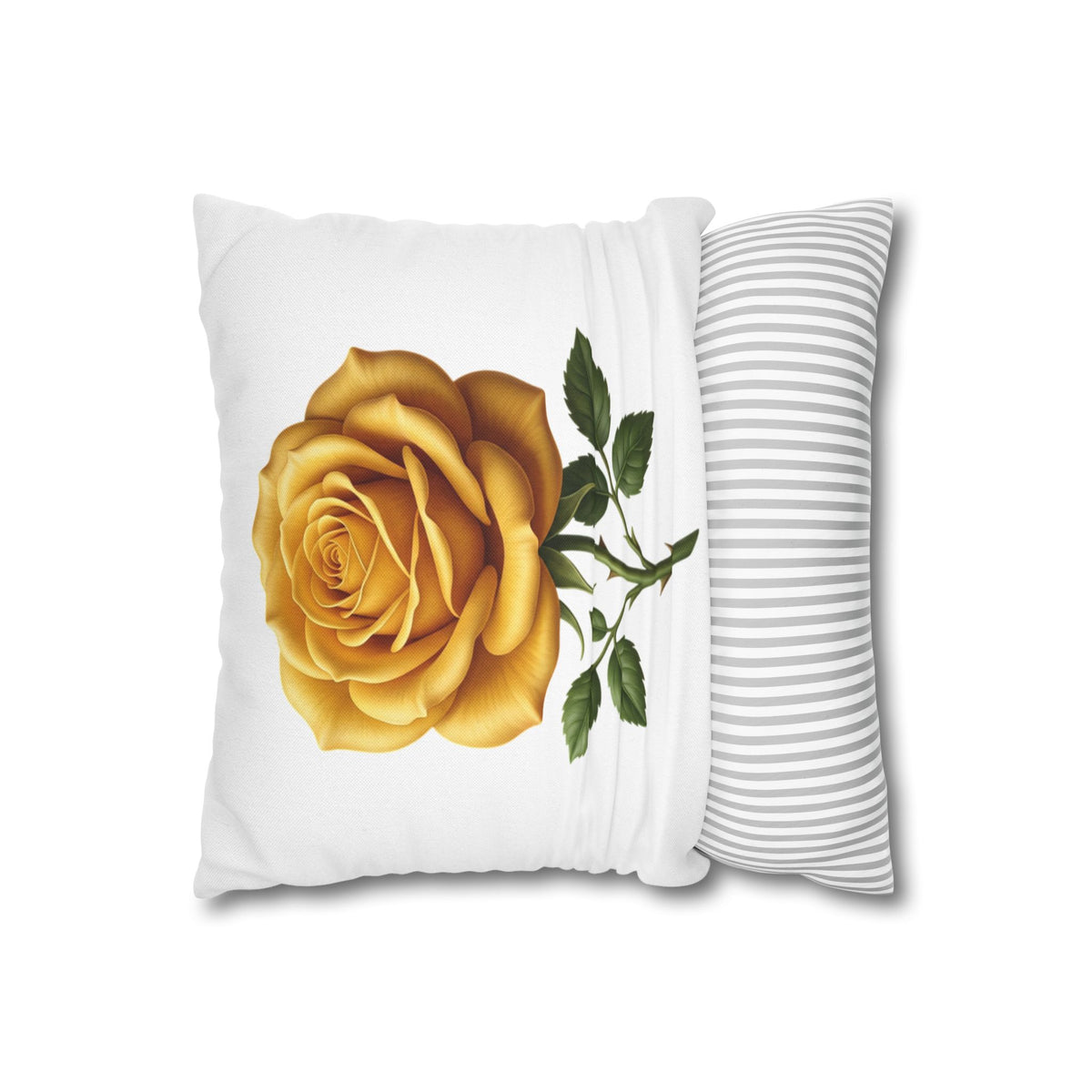 Yellow Rose Spun Polyester Square Pillowcase