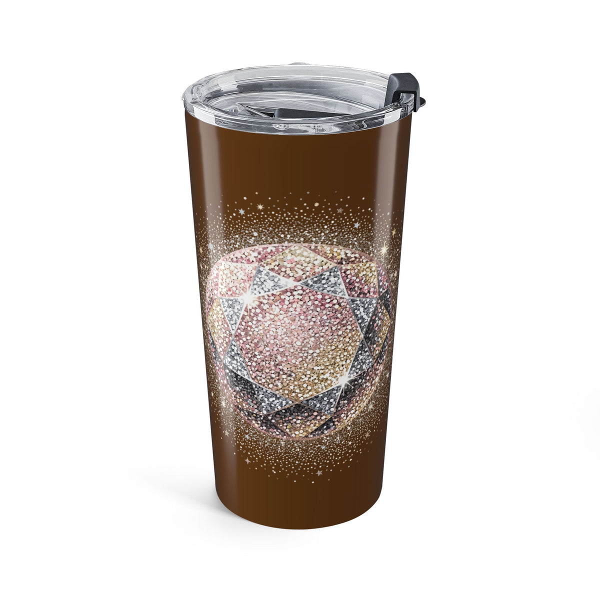 Glittery Dark Brown Tumbler 20oz