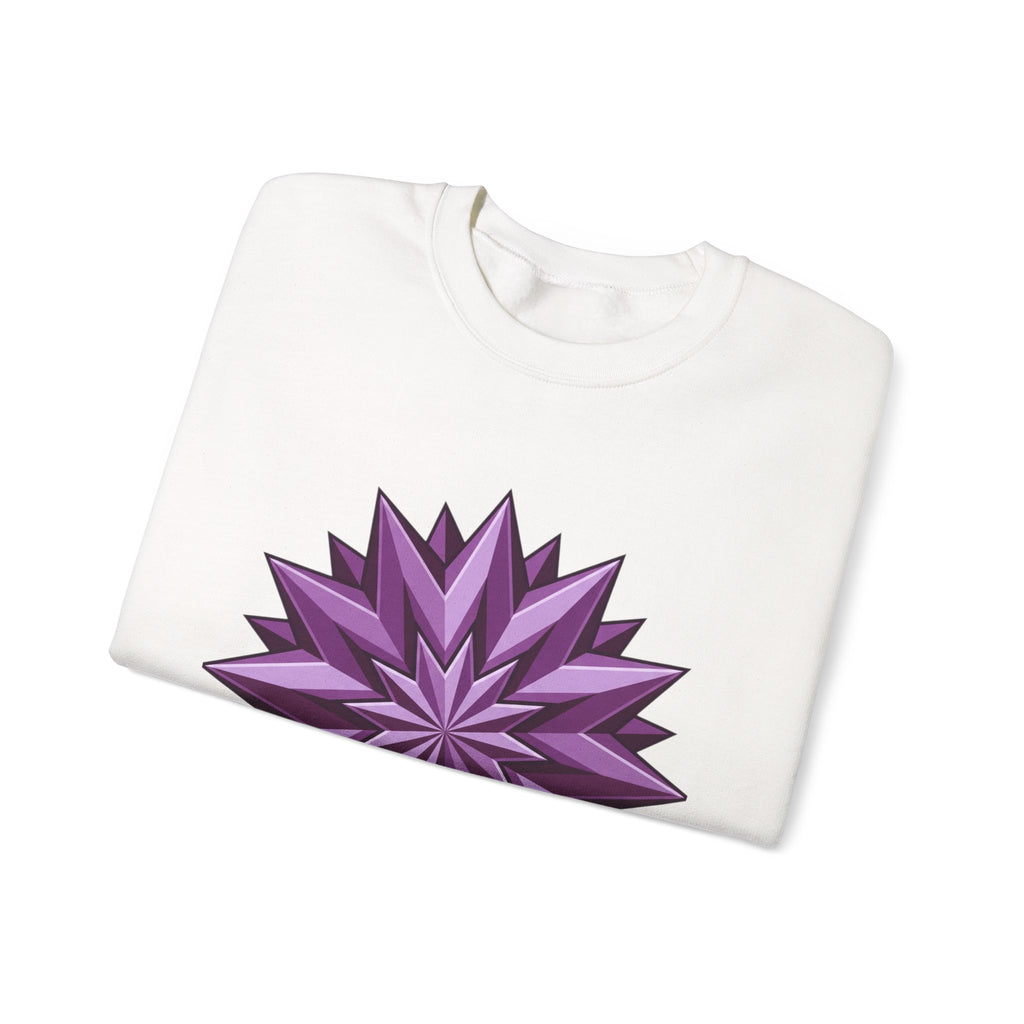 Purple Geometric Starburst Crewneck Sweatshirt