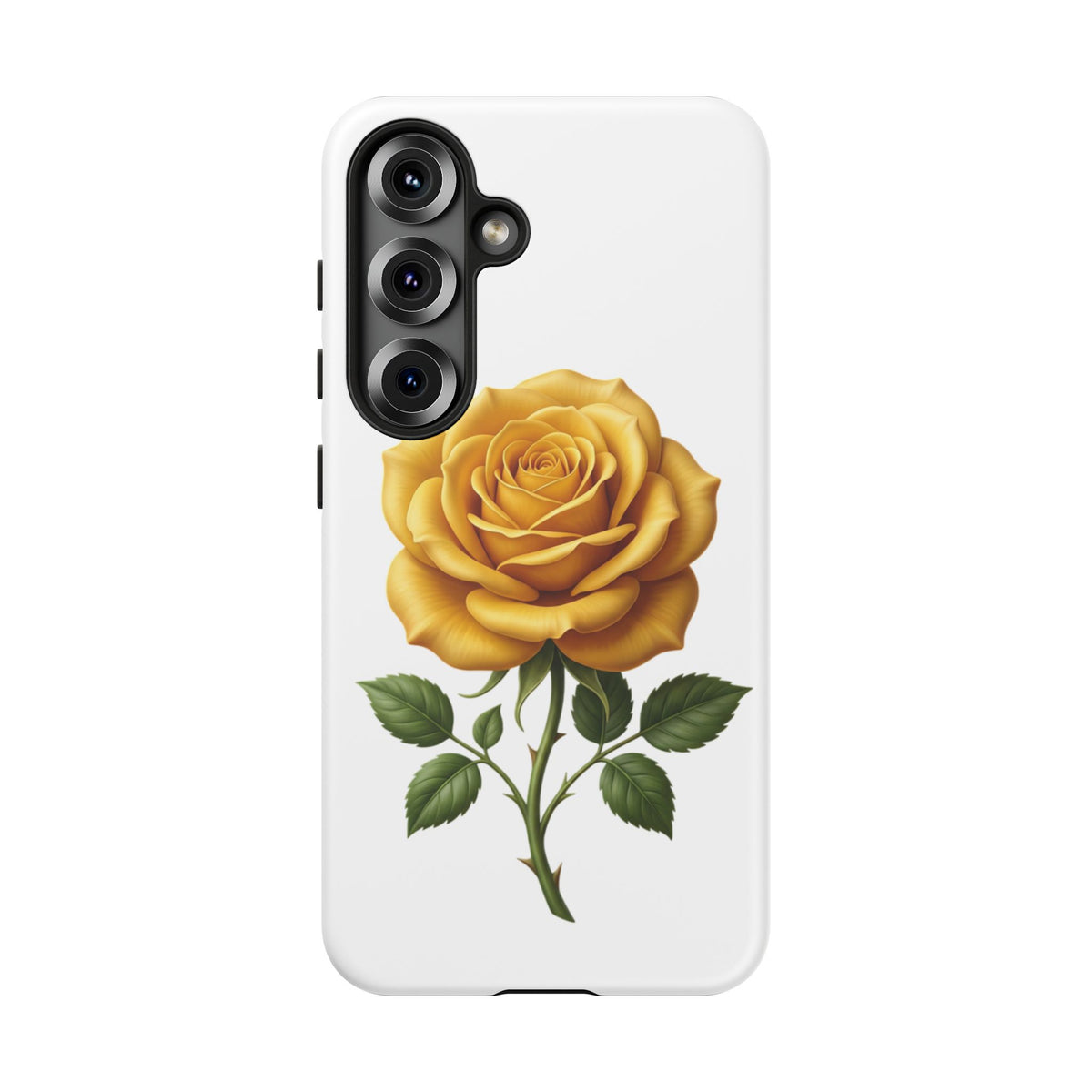 Yellow Rose Phone Case — Vintage Floral Tough Protective Cover
