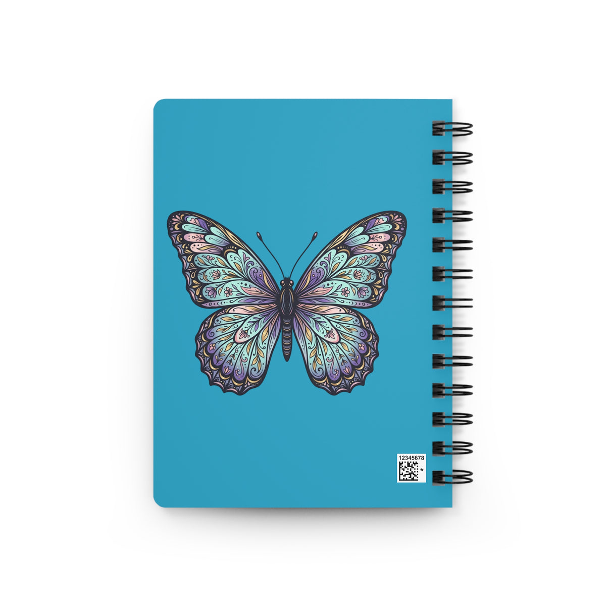 Turquoise Butterfly Design Spiral Bound Journal