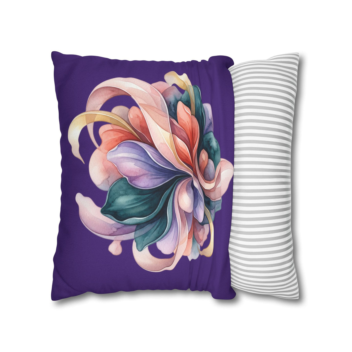 Floral Swirl Decorative Pillowcase — Abstract Blossom Accent for Living Room & Bedroom