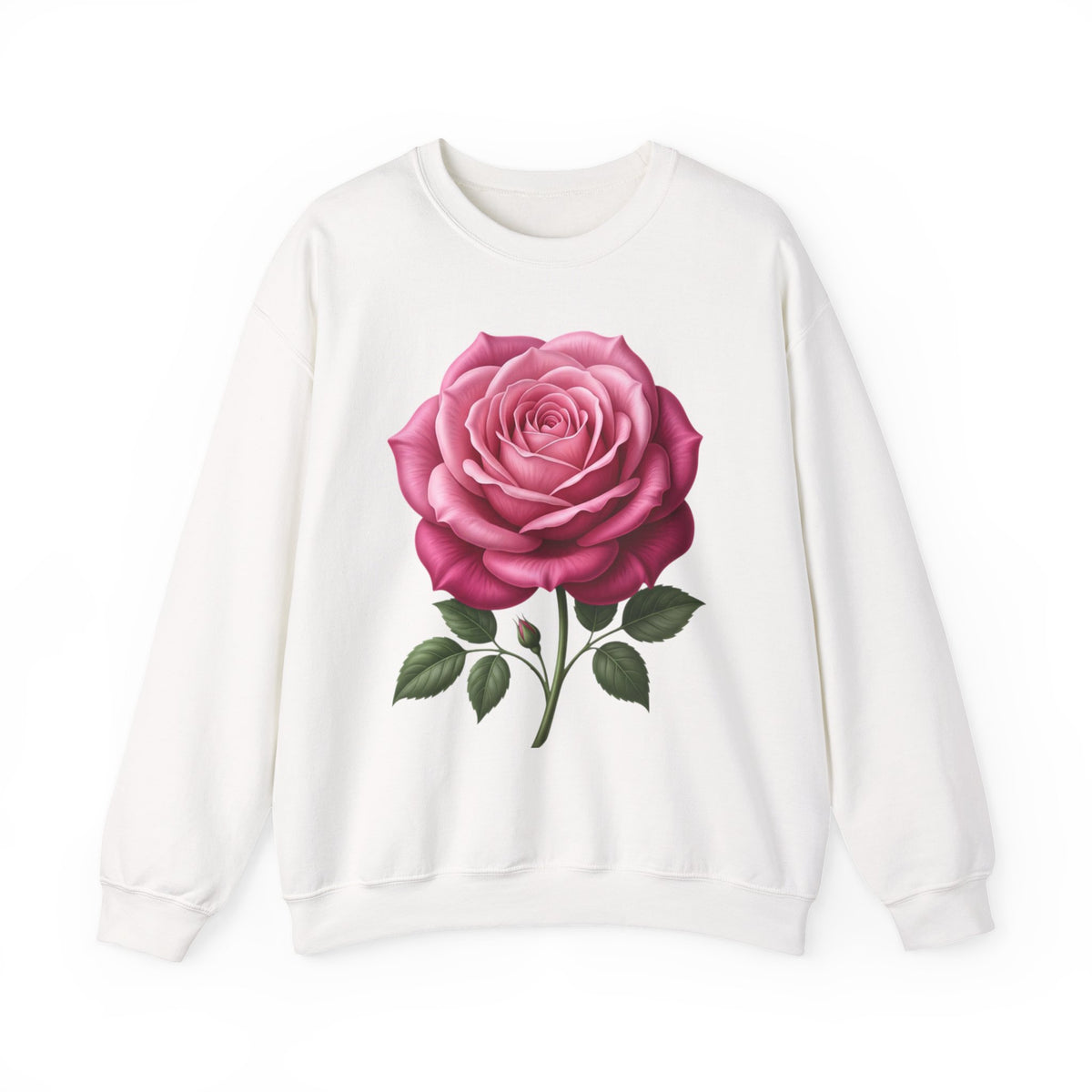 Rose Graphic Sweatshirt — Vintage Pink Rose Floral Crewneck