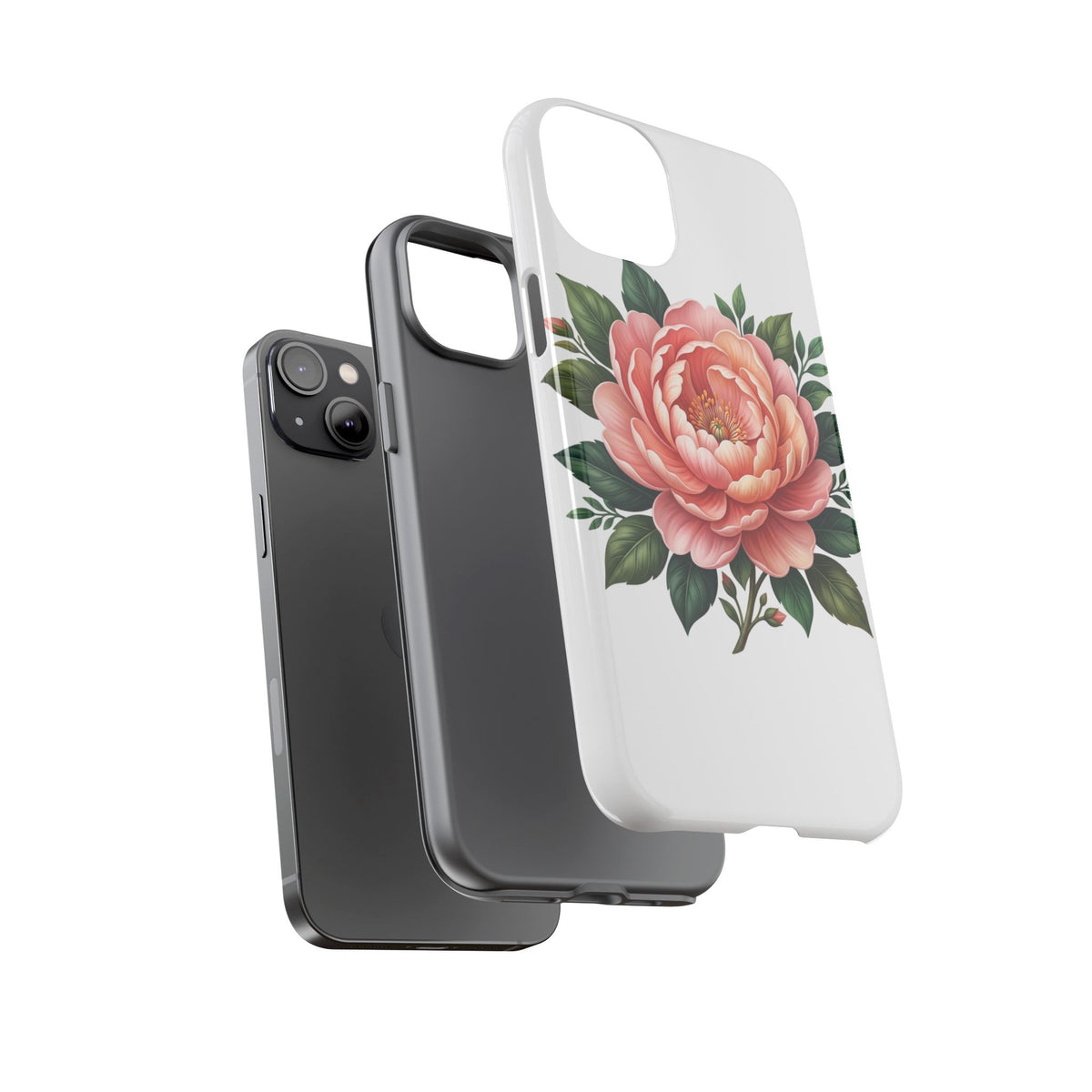 Floral Peony Tough Phone Case — Protective Botanical iPhone Cover