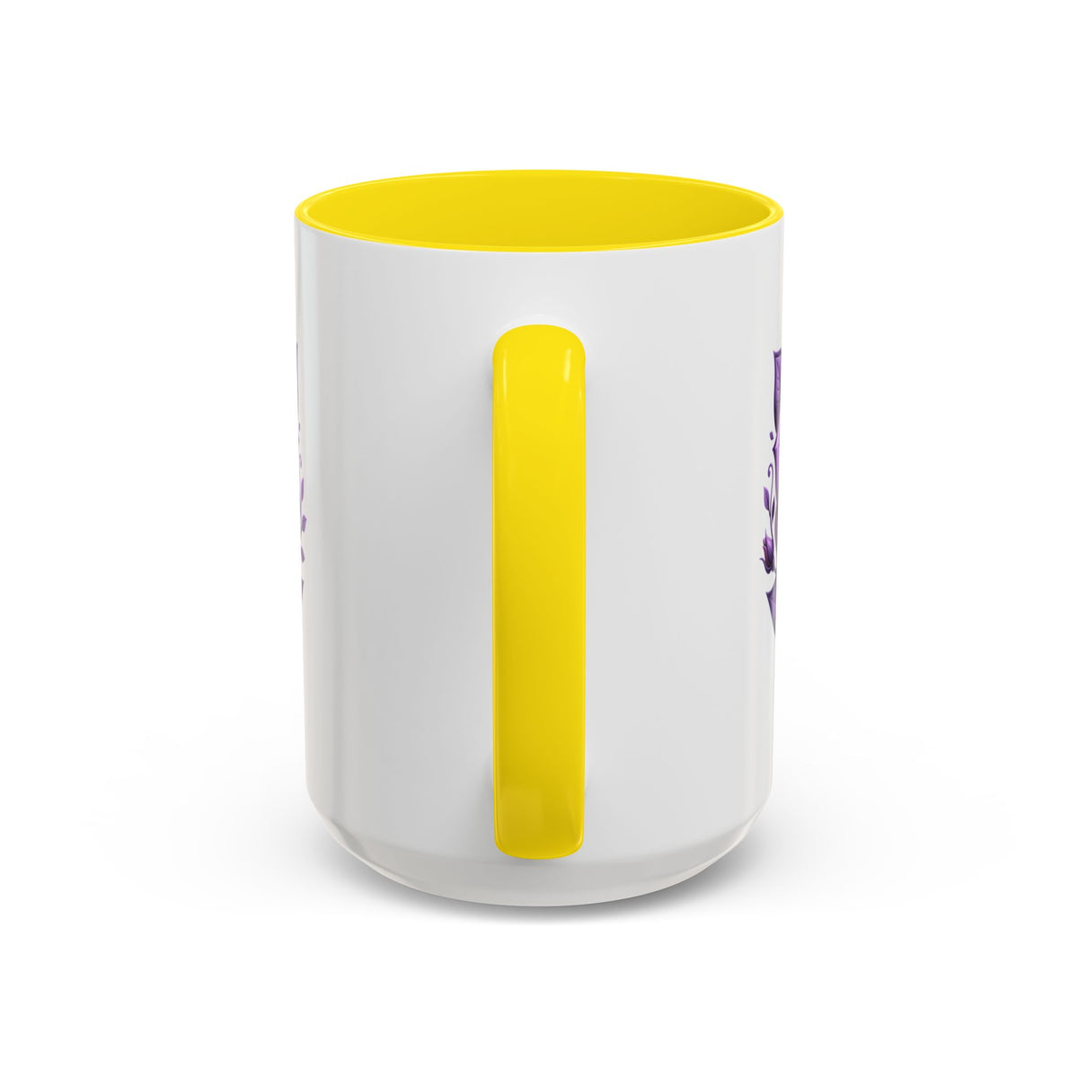 Purple Rose Accent Coffee Mug — Floral Gothic Tea Cup for Women & Gifts