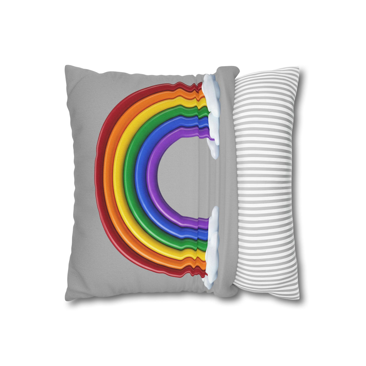 Rainbow Grey Spun Polyester Square Pillowcase