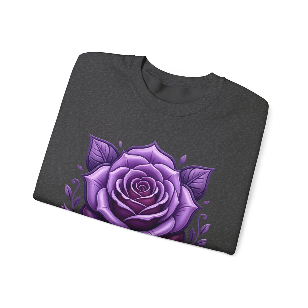 Purple Rose Crewneck Sweatshirt