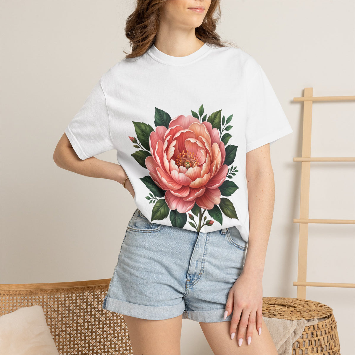 Peony Bloom T-Shirt — Vintage Floral Graphic Tee